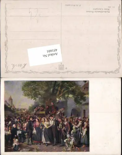 451601,Künstler AK F. G. Waldmüller Perchtoldsdorfer Hochzeit Tracht
