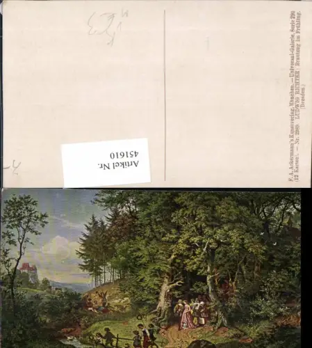 451610,Künstler AK L. Richter Brautzug im Frühling Hochzeit pub Ackermann 2889