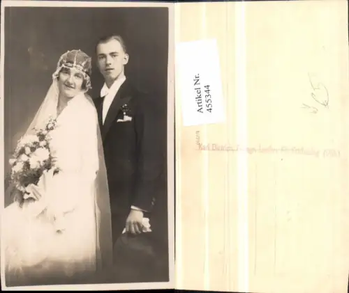 455344,Foto AK Hochzeit Hochzeitsfoto Brautpaar Schleier pub Karl Dietrich Laufen