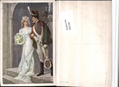 492108,Künstler AK R. Kratky Lebens schönste Feier Hochzeit pub B.K.W.I. 223euro1