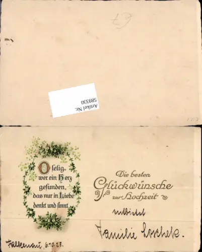589330,AK Hochzeit Falkenau 1923 Sachsen Litho