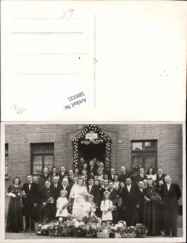 589335,Foto-AK Hochzeit Paar Bräutigam Braut Brautkleid