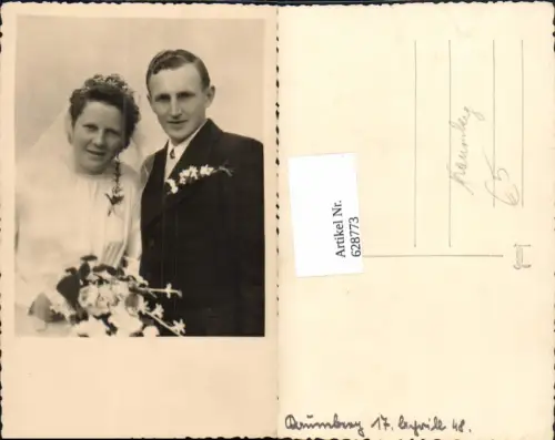 628773,Foto Ak Hochzeit Paar