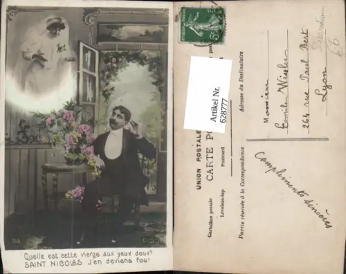 628777,Fotomontage Surrealismus Hochzeit Paar Spruch Text Saint Nicolas