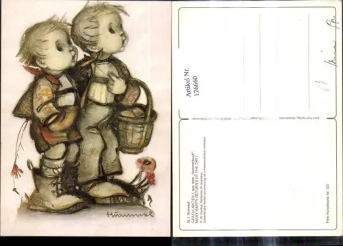 126660,Künstler Ak Hummel Gratulanten I Kinder Obstkorb Korb