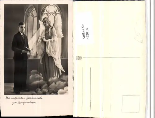 492014,Konfirmation Bub Junge Bibel Engel Schutzengel