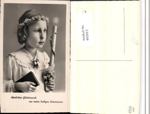 492015,Heilige Kommunion Erstkommunion Mädchen Bibel Kerze