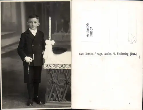 598107,Konfirmation Rosenkranz Junge Kerze pub Dietrich Laufen Freilassing