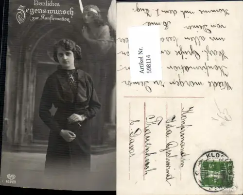 598114,Konfirmation Mädchen Engel Bibel Kreuz Halskette pub EAS 4591euro3