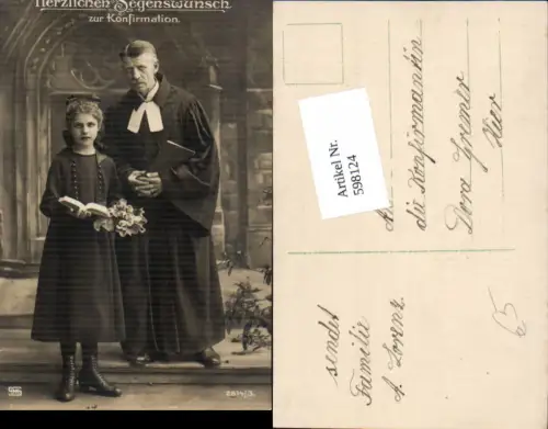 598124,Konfirmation Priester Mädchen Bibel Haarschlaufe