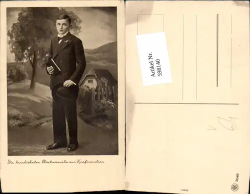 598140,Konfirmation Bibel Junge Hut