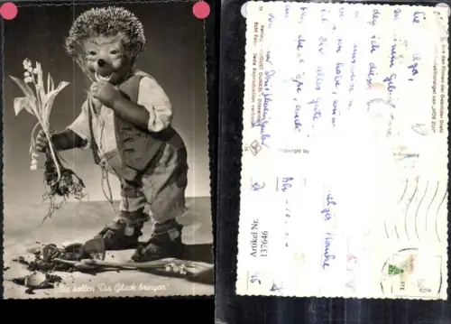 137646,Mecki Igel 26 Blumen Maiglöckchen Sie sollen dir Glück bringen