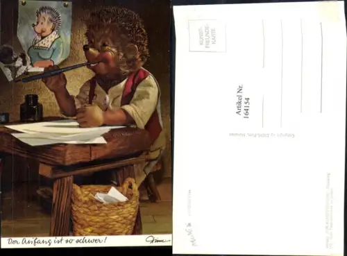 164154,Mecki Igel AK Nr 316 Brief Schreibfeder Tinte Liebe