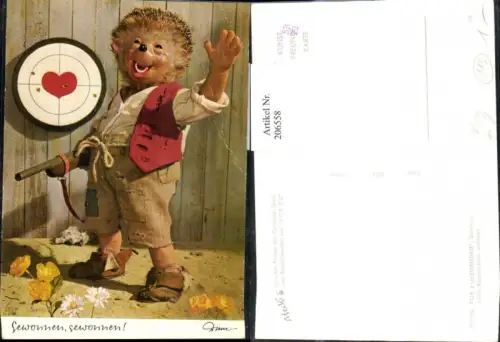 206558,Mecki Igel „Gewonnen, gewonnen!“ Gewehr Zielscheibe Herz