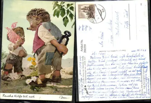 206559,Mecki Igel 312 „Rasche Hilfe tut not“ Zange Zahnziehen Verband