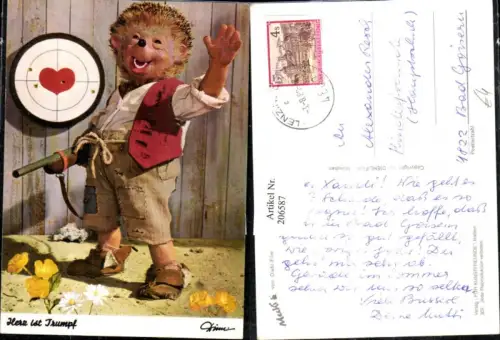 206587,Mecki Igel 307 „Herz ist Trumpf“ Zielscheibe Gewehr Herz