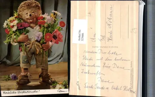 323666,Mecki 302 Igel Blumensträuße Blumen Margeriten Mohnblume pub Diehl Film