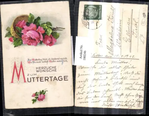 180246,Muttertag Rosen Korb Rosenblüte Gedicht