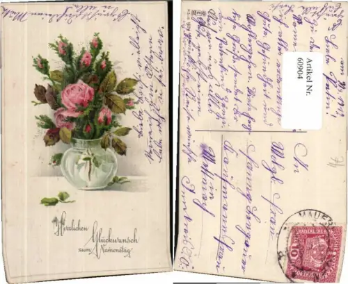 60904,Namenstag Rosen Vase M.S.i.B