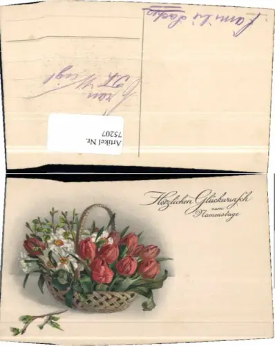 75207,Namenstag Rosen Blumen im Blumenkorb
