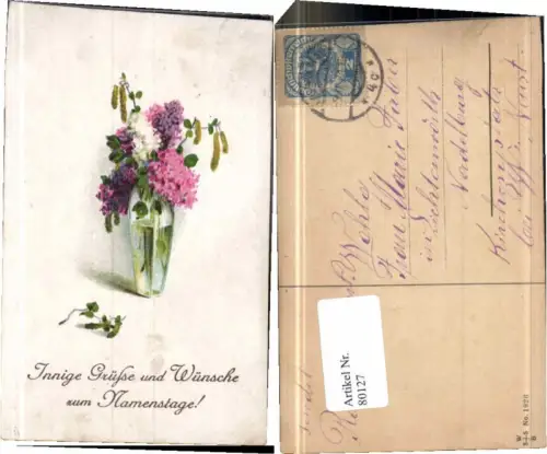 80127,Namenstag Blumenvase Blumen