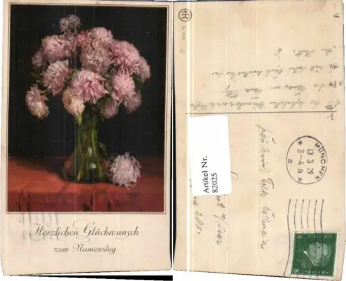 82025,Joseph Jost Namenstag Blumenvase Blumen