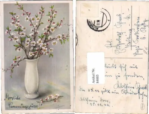 84003,Namenstag Blumen Vase Blumenvase Altheim gel