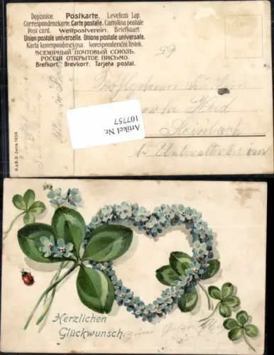 107757,Klee Kleeblatt Marienkäfer Veilchen Blumen