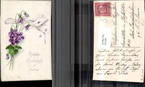 151320,Namenstag Blumen Briefe Schleife