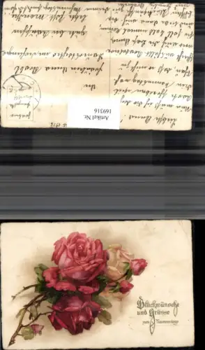 169316,Namenstag Rosenstrauß rote Rosen Dornen