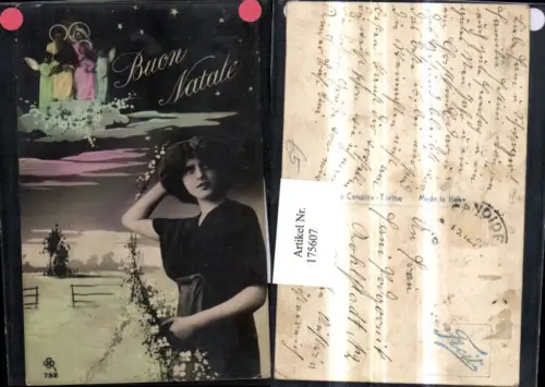 175607,Namenstag Frau m. Kleid Engel Sterne Landschaft