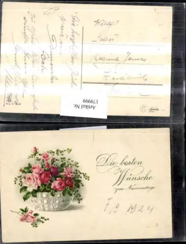 179999,Namenstag Rosen Rosenblüten Schüssel