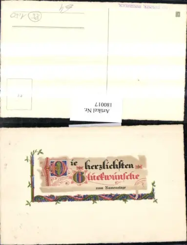 180017,Namenstag Präge AK Golddruck Verzierung Schriftzug