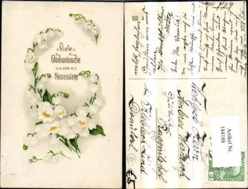 184188,Namenstag Präge Ak Maiglöckcken Blumen