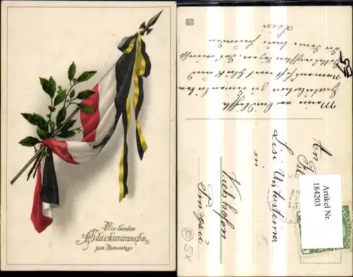 184203,Namenstag Patriotik Speer m. Fahne Schleife Zweig