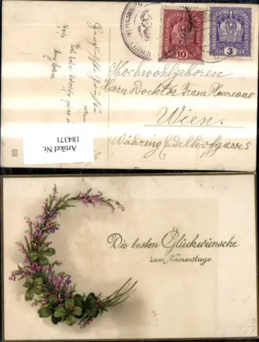 184371,Namenstag Klee Ranke Goldrahmen