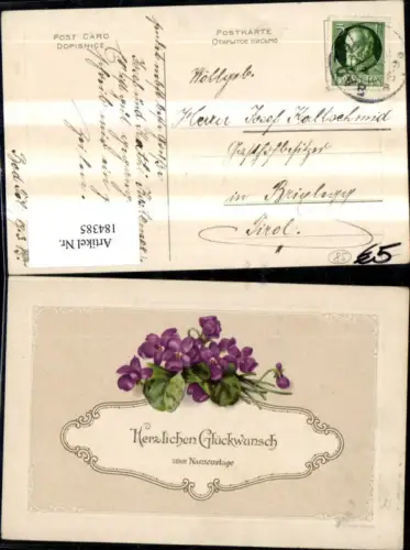184385,Namenstag Präge Ak Blumen Passepartout