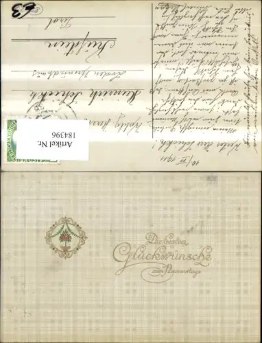 184396,Namenstag Präge Ak Blumentopf Goldverzierung