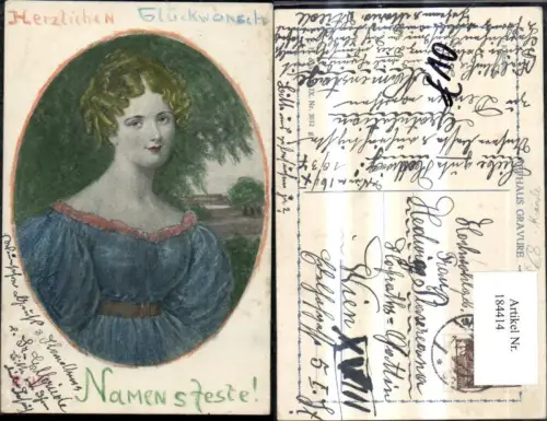 184414,Namenstag Frauenportrait Künstler Ak Kränzle