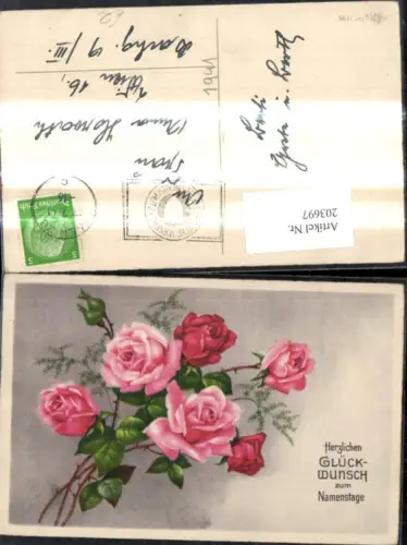 203697,Namenstag Blumen Rosen Strauß