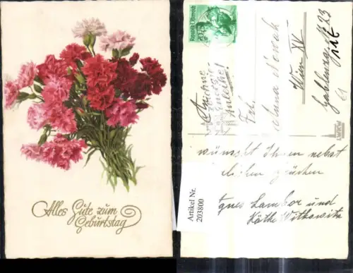 203800,Namenstag Blumen Strauß Roter Nelken