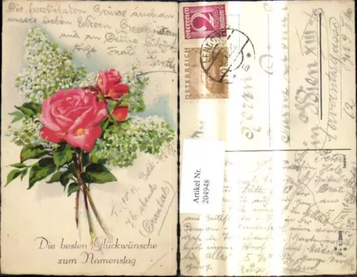204948,Namenstag Blumen Rote Rosen Blumen Flieder