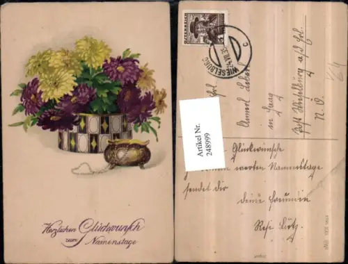 248999,Namenstag Blumen Astern Perlenkette Schatulle pub HWB 1853