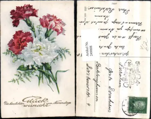 249008,Namenstag Blumenstrauß Nelken Märzenbecher pub HWB 3744