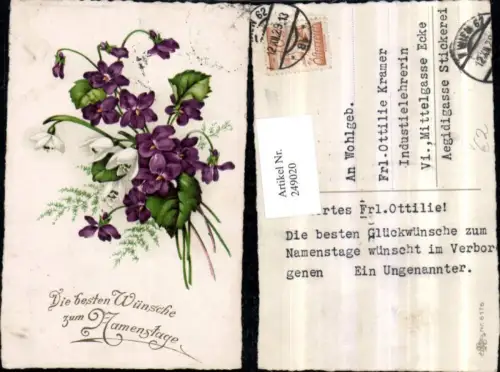 249020,Namenstag Blumenstrauß Veilchen Schneeglocken pub Erika 6176