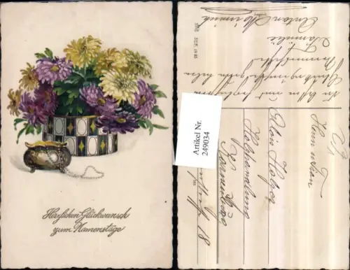 249034,Namenstag Blumen Astern Schatulle Perlenkette pub HWB 1985