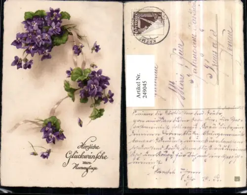 249045,Namenstag Blumen Veilchen Schleife