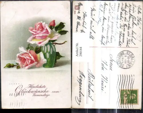 290184,Namenstag Rosa Rosen Blumen Vase Blumenvase