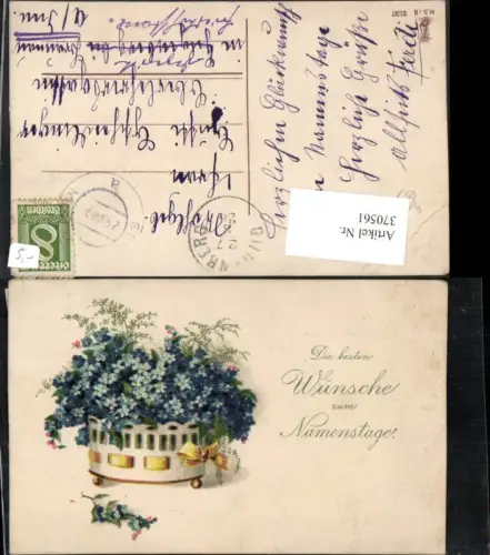 370561,Künstler AK Namenstag Blumen Vergissmeinnicht