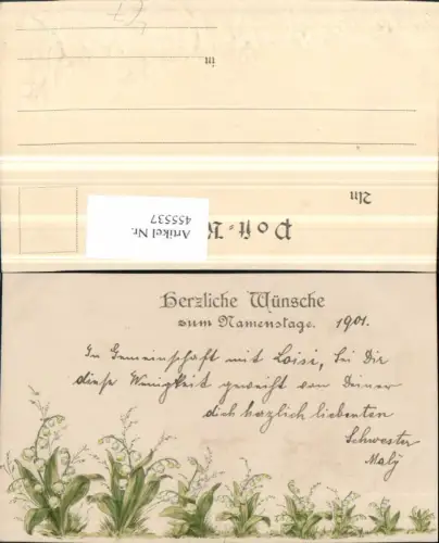 455537,Präge Künstler Litho Namenstag Maiglöckchen Blumen
